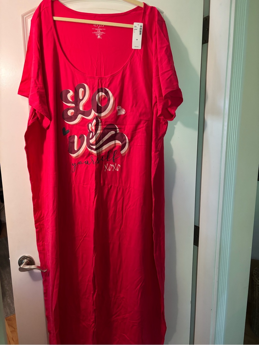 Hot Pink Graphic Scoop-Neck Nightgown